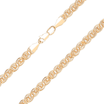 обзорное фото Золотой браслет Нонна Бисмарк с алмазной гранью 035490  Золотые браслеты