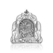 обзорное фото Серебряная икона Георгий Победоносец 035949  Иконы серебро
