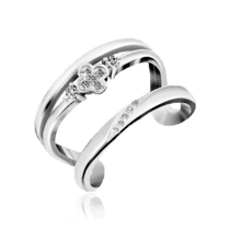 обзорное фото Серебряное кольцо на фалангу с фианитами 035651  Серебряные кольца