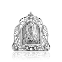 обзорное фото Икона Николай Угодник из серебра 035951  Иконы серебро