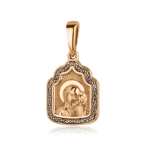обзорное фото Золотая ладанка Божей матери Казанской 1,4,0434  Золотые подвески иконки