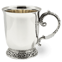 обзорное фото Серебряная чашка с ажурной ножкой и ушком 925 пробы 039293  Серебряные чашки