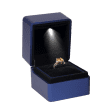Подарочный футляр для кольца с подсветкой благородный синий 037456 детальное изображение ювелирного изделия Подарочные футляры и упаковки